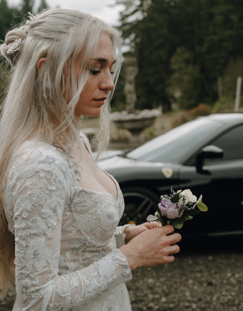 Cinematic and moody wedding photography of a couple at Villa Ragalie in Oregon, capturing romantic and timeless moments. Cinematic and Documentary style wedding photography