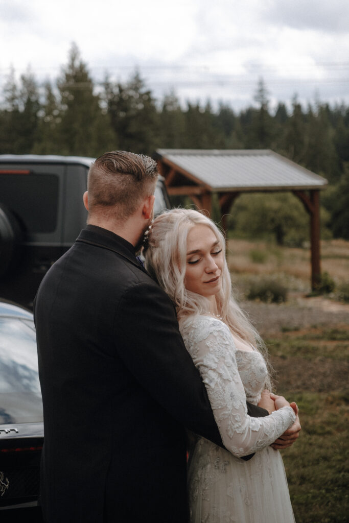 Cinematic and moody wedding photography of a couple at Villa Ragalie in Oregon, capturing romantic and timeless moments. Cinematic and Documentary style wedding photography