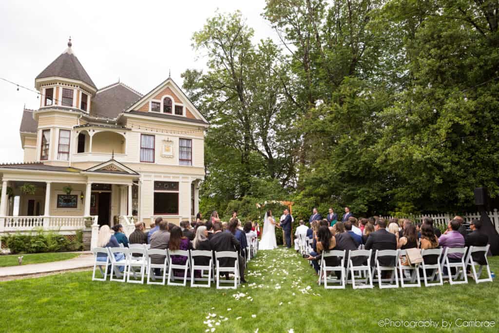 Victorian Belle Mansion wedding venue in Portland Oregon — historic 1885 estate with vintage architecture, lush gardens, and romantic outdoor ceremony spaces.