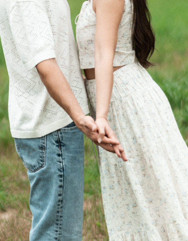 Engagement session in a misty mountain park in North Carolina, captured after the rain with soft, diffused light and natural tones. Emotional, candid moments by destination wedding photographer KNCAPTURES