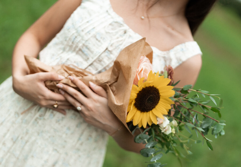 Engagement session in a misty mountain park in North Carolina, captured after the rain with soft, diffused light and natural tones. Emotional, candid moments by destination wedding photographer KNCAPTURES