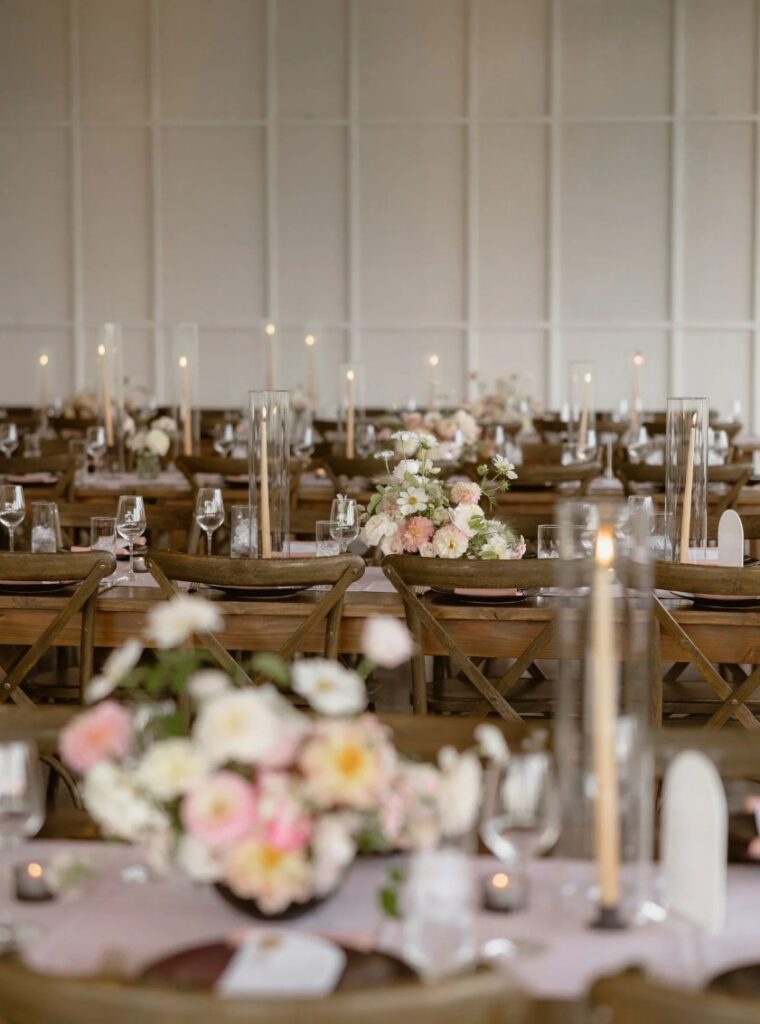 Editorial detail shots of farm-to-table dinner setup outdoors