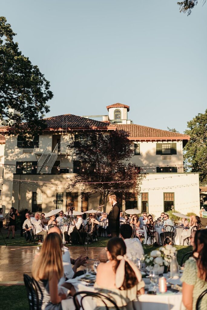 Columbia Gorge Hotel and Spa wedding in Hood River Oregon — historic venue with waterfall views, manicured gardens, and elegant on-site lodging
