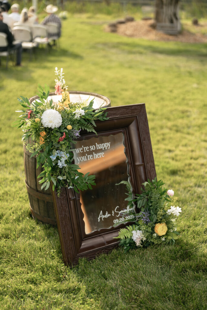 entry table wedding bend oregon 
