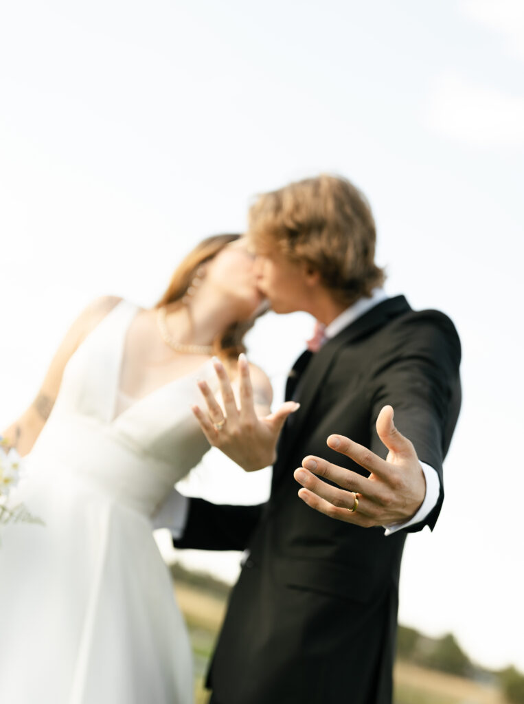 couple photos wedding bend oregon private vows and kissing wedding photography